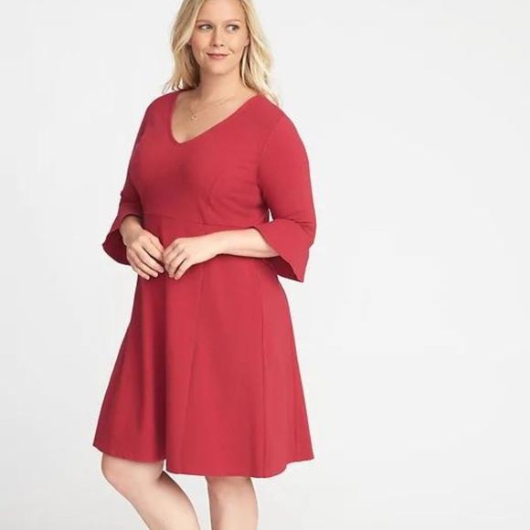 Old Navy Dresses & Skirts - Old Navy Flute-Sleeve Fit & Flare Plus-Size Dress